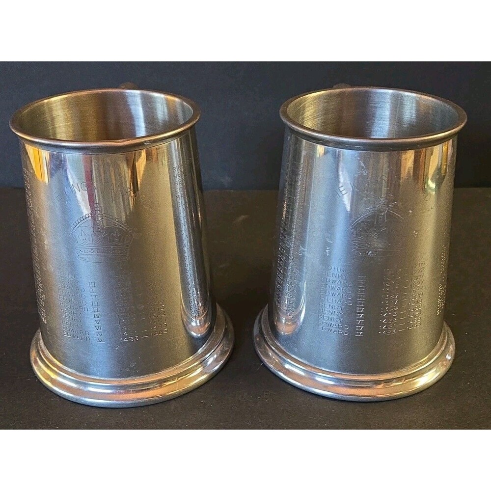 Vintage Viners of Sheffield The Kings Tankard English Pewter Mug Lot Of 2
